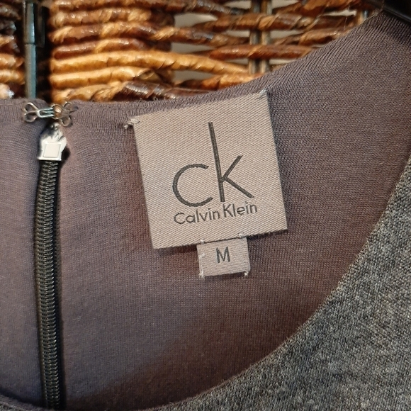 Calvin Klein Medium Mulberry Silk Wool Modal Knee Length Tank Dress Grey Capsule - Picture 4 of 6